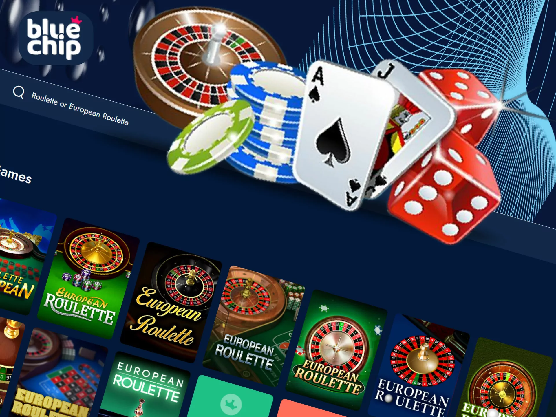 You can play european roulette in the Bluechip casino.