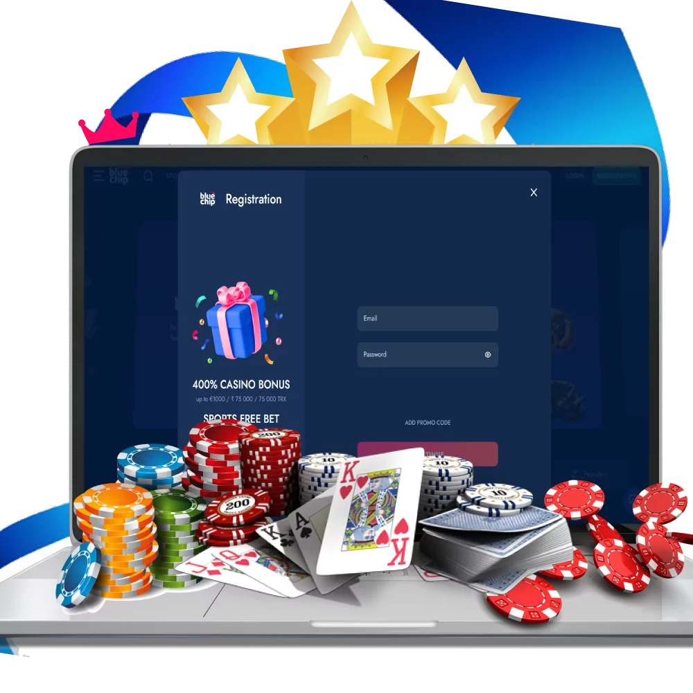 Play casino games in the Bluechip online casino.